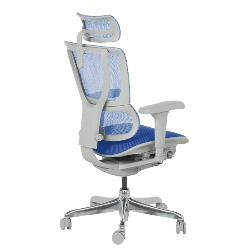 Ергономичен офис стол Ultra сива рамка-син